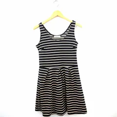 ビームスハート BEAMS HEART ワンピース ボーダー 丸首 ひざ丈 袖なし ノースリーブ ネイビー ベージュ 紺 薄茶 /MT27