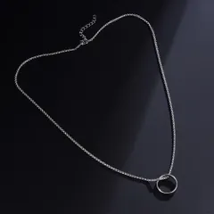 ☆ シルバー ☆ リングネックレス リングネックレス チェーンネックレス ネックレス シンプル チェーン ロングネックレス 長め ペンダント カジュアル ユニセックス 大人 男女兼用 デイリー お洒落 贈りもの 贈り物 男性 女性 彼氏 彼女 ギフト
