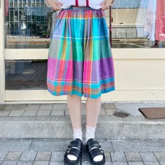 コットンチェックキュロット