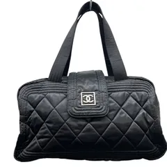CHANEL 美品 シャネル スポーツライン ミニボストンバッグ A29853 10番台シリアル ナイロン ブラック シルバー金具 ココマーク キルティング ハンドバッグ ショルダーバッグ ヴィンテージ アンティーク ABランク 鑑定済 中古 シャネルバッグ