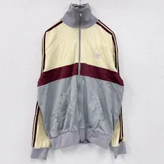 古着 used　～80s　adidas　アディダス　トラックジャケット/ジャージ　トレフォイルロゴ　ヴィンテージ　灰色　グレー　黄色　イエロー