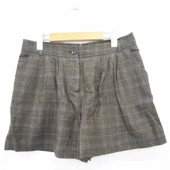 シップス SHIPS パンツ ショート ショート ボトムス チェック ミニ ウール 毛 M ダークブラウン こげ茶 /MT41
