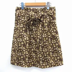 コラージュ ガリャルダガランテ COLLAGE GALLARDAGALANTE スカート フレア 総柄 フロントジップ ポケット1 茶 ブラウン /ST9