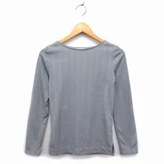 ベイフロー BAYFLOW カットソー ニット ボートネック 裏起毛 タック ストライプ 長袖 3 グレー /NT18