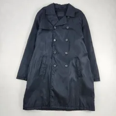 PRADA　チェスターコート　ナイロン　ダブルブレスト　ブラック　ロング丈　Lのサムネイル