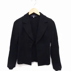 クイーンズコート QUEENS COURT テーラード ジャケット アウター オープン 無地 コットン 綿 2 ブラック 黒 /FT12