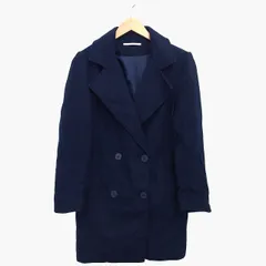 アーバンリサーチ URBAN RESEARCH チェスター コート ミディ丈 ダブル メルトン 無地 シンプル ウール混 One ネイビー 紺 /HT4