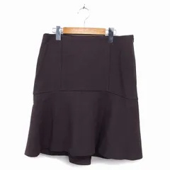 セオリーリュクス theory luxe スカート フレア ひざ丈 ウール混 サイドジップ 無地 40 茶 ブラウン /NT6