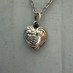 40s　スウィートハートジュエリー　WW2　シルバー　チャーム　勿忘草　波