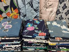 平和屋本店○超希少 九寸名古屋帯 品川恭子 草花文 金彩 鬼しぼ縮緬