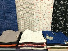 平和屋本店○超希少 九寸名古屋帯 品川恭子 草花文 金彩 鬼しぼ縮緬