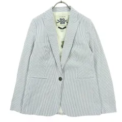 未使用 J.CREW ジェイクルー ストライプ柄 バイカラー 長袖 テーラードジャケット 2 ブルー系 レディース 古着のサムネイル