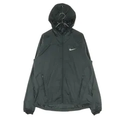 Nike Shield ナイキシールド ワンポイントロゴ ランニング 長袖 薄手 ウインドブレーカー M ブラック フーディー メンズ 古着