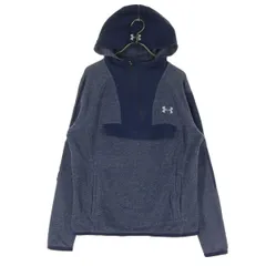 UNDER ARMOUR アンダーアーマー ワンポイントロゴ ハーフジップ パーカー M ネイビー系 メンズ 古着