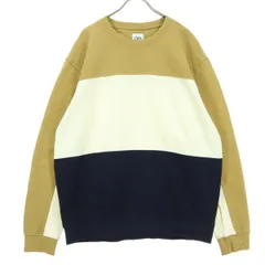 美品 ZARA ザラ マルチカラー 長袖 スウェット XL アイボリー系 ベージュ ネイビー メンズ 古着