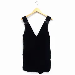 エゴイスト EGOIST ベロア ジャンパースカート ワンピース ひざ丈 ノースリーブ 2 ブラック 黒 /FT24