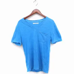 ジャーナルスタンダード レリューム JOURNAL STANDARD relume Vネック Tシャツ カットソー 半袖 柄 コットン 綿 M ブルー 青 /FT32