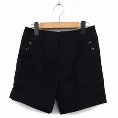 エフデ ef-de パンツ ストレート ショート アンゴラ混 ウール混 ラメ混 ロールアップ 9 黒 ブラック /NT19