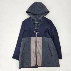 COMME des GARCONS HOMME PLUS　コート　2way　ジップアップ　フード着脱　異素材切り替え　XSのサムネイル