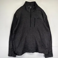 古着 エディー・バウアー Eddie Bauer ニット ベターセータータイプ ハーフジップ トレーナー プルオーバー XL  ダークグレー系 メンズ