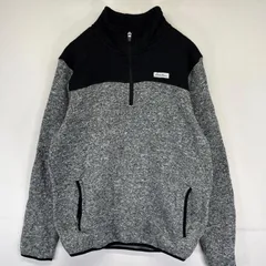 古着 エディー・バウアー Eddie Bauer ニット ベターセータータイプ ハーフジップ ワンポイント アウトドア M  ブラック メンズ