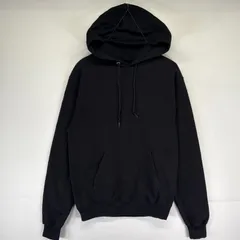 古着 チャンピオン Champion パーカー スウェット バックプリントデザイン フーディ プルオーバー S  ブラック メンズ