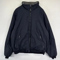 古着 エルエルビーン L.L.Bean ナイロンジャケット ウォームアップジャケット アウトドア ワンポイント フルジップ L  ブラック メンズ