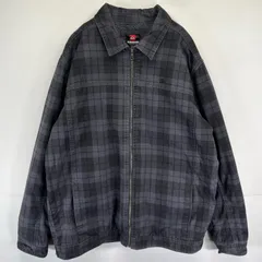 古着 クイックシルバー QUIK SILVER ジャケット フルジップ ブルゾン ボアライナー チェック 大きいサイズ 2XL  ブラック メンズ