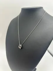 【美品】 tk. TAKEO KIKUCHI タケオ キクチ ティケー ダブルリング ネックレス ブラック シルバー I-20のサムネイル