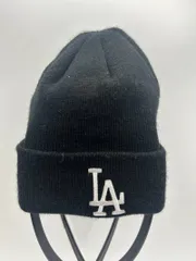 NEW ERA ニューエラ カフニット LA ロサンゼルス ドジャース ロゴ 刺繡 ニット帽 ビーニー キャップ 帽子 ブラック M-16