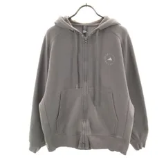 adidas by Stella McCartney アディダスバイステラマッカートニー 長袖 スウェット ジップパーカー M グレー レディース 古着