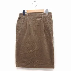 シップス SHIPS コーデュロイ タイト スカート ロング スリット 無地 綿 36 ブラウン 茶 /FT30