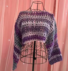 紫グラデーションのプルオーバー ※ハンドメイド