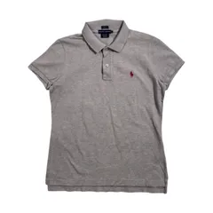90s RALPH LAUREN ラルフローレン スキニーフィット 鹿の子 半袖 ポロシャツ サイズ L /グレー系 レディース ビンテージ