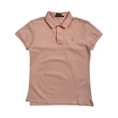90s RALPH LAUREN ラルフローレン THE SKINNY POLO 鹿の子 半袖 ポロシャツ  L /ピンク系 レディース ビンテージ
