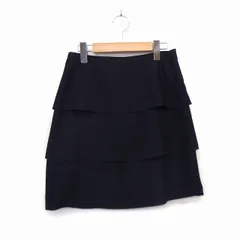 ルビーリベット Rubyrivet スカート 台形 ティアード フリル 膝上 ミニ 無地 シンプル 36 ブラック 黒 /HT11