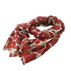 ヴィヴィアンウエストウッド Vivienne Westwood ストール レオパード柄 赤 紫 茶 /MI ■GY19