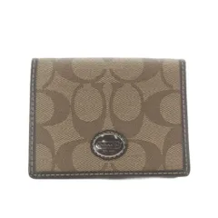 コーチ COACH カードケース ベージュ シグネチャー柄 総柄 二つ折り ■GY18 /RI ■OS