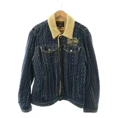 バンソン VANSON 刺し子ジャケット ボア XL ネイビー ブルー ホワイト NVJK-2006 /DO ■GY40