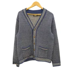 25SS RRL RALPH LAUREN ダブルアールエル ラルフローレン 刺子 インディゴ コットン ウール カーディガン サイズ M 6497のサムネイル