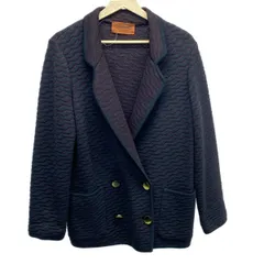 MISSONI(ミッソーニ) ジャケット サイズ44 L レディース - ダークネイビー×ボルドー 長袖/ニット/ダブル/秋/冬のサムネイル