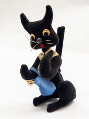 戦前 黒猫 ガラス目 ぬいぐるみ 猫 人形 ビンテージ ドール 昭和レトロ 玩具 戦前 黒猫 ガラス目 ぬいぐるみ 猫 人形 ビンテージ ドール 昭和レトロ