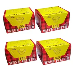 カリタ Kalita ウェーブフィルター 155 KWF-155 (1～2人用) 50枚入×4箱 大容量ストックセット(計200枚) 専用ペーパーフィルター コーヒーフィルター