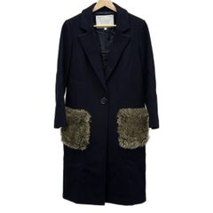 Kaon (カオン) 外套 尺寸1 S 女士美品 - 深海軍藍×米色 長袖/冬季/秋季