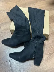 ブラック スウェード ロングブーツ 230mm