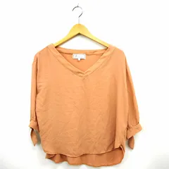 ロペピクニック ROPE Picnic シャツ ブラウス 無地 シンプル Vネック 七分袖 38 オレンジ /MT12