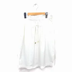 ナノユニバース nano universe タイト ギャザー スカート 膝下丈 薄手 腰紐 38 アイボリー /TT22