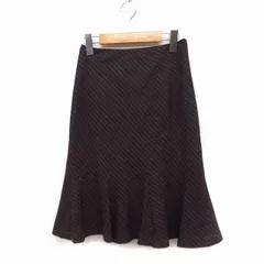 エニィスィス エニシス anySiS フレア スカート ひざ下丈 ストライプ柄 ラメ混 1 ブラウン 茶 /FT32