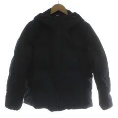ユニクロ UNIQLO ダウンジャケット 上着 L 紺 ネイビー フード付き 長袖 無地 /GG ■MA