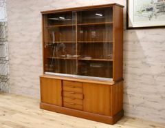 DIC31 府中家具 焼印 ティセ ウォールナット カップボード 照明付き